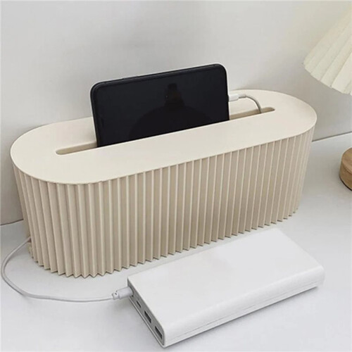 2PC Desktop Plug Board Storage Box Large Power Socket Management Box Living Room Wire Data Cable Collection Box 1
