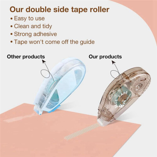Double Sided Tape Roller - 8 Pack Adhesive Scrapbook Glue Tape Runner Roller (8mm X 210Ft) 2