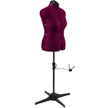 (Medium (UK 16-22)) Adjustable Dressmakers Dummy, 8 Part, Plain Wine, Available in 3 Sizes