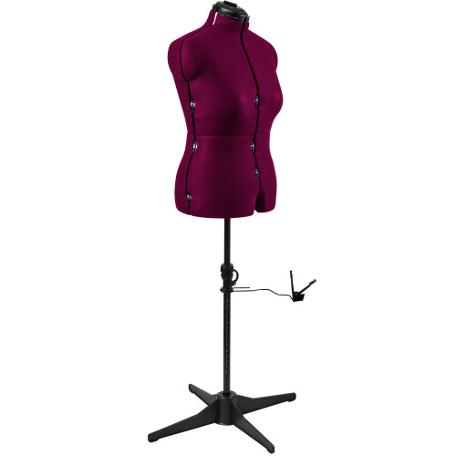 (Medium (UK 16-22)) Adjustable Dressmakers Dummy, 8 Part, Plain Wine, Available in 3 Sizes