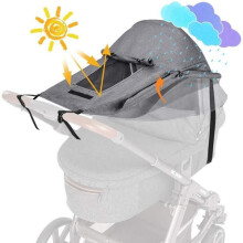 Sonnenschutz für Kinderwagen, Sonnendach für Babywanne/Kinderwagen, UV-Schutz 50+, verstellbar, Grau