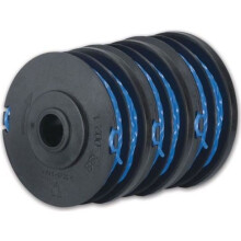 Set van 3 RYOBI dubbele draadspoelen, 1,65 mm diameter, voor RAC123 elektrische grastrimmer.
