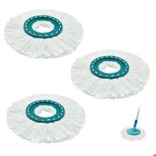 3 stuks vervangende dweilkoppen, compatibel met Leifheit Clean Twist dweil, vervangende dweilkop voor dweilset L