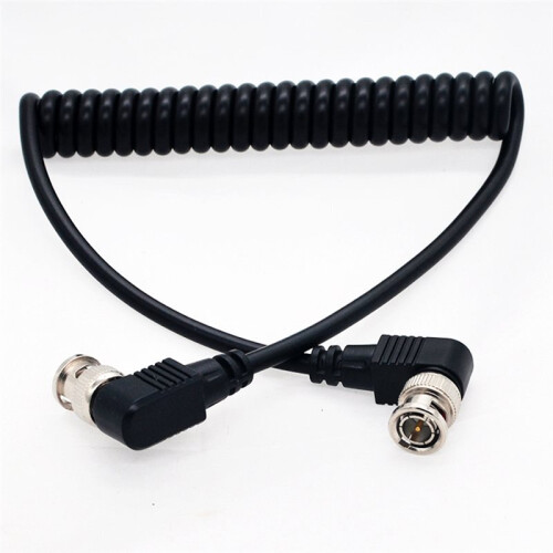 Video Cable Coaxial Cable Camera PU Spring Wire Right Angle BNC to Right Angle BNC 2