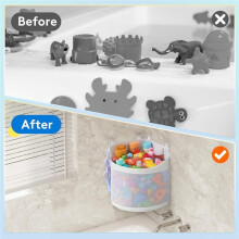Organisateur Rangement pour Jouets Bain en Filet,Idéal pour Ranger les Jouets dans la Baignoire D'Angle et Comme Panier Douche ou Salle Bain. ce Sac
