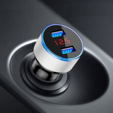 Cargador para encendedor de cigarrillos - DUO2762 - 3.1A - 2 puertos USB - Pantalla LCD - Protección contra sobretensión