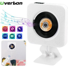 Reproductor de CD portátil UVERBON con altavoces HiFi integrados y soporte de pared - Blanco