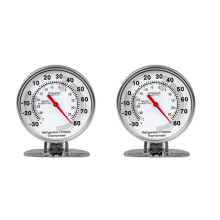 2X Stainless Refrigerator Thermometer Freezer Temperature Gauge  Thermometer Grill for Home Kitchen Food