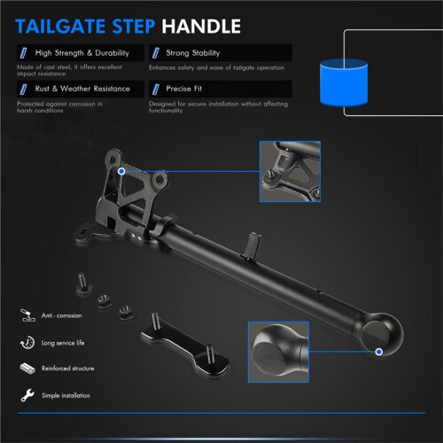 85116689 Auxiliary Tailgate Step Handle W/Bracket for Chevy Silverado &  Sierra 1500 Assist Handle Assembly 84338560 1