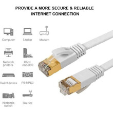 Καλώδιο Ethernet - NONMOM - CAT 7 - 15M - 10Gbps - 600MHz - Επίπεδο Λευκό