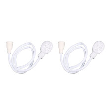 2X White Hair Shower Water Spray Hose Tube Bathroom Shampoo Bath Mixer Tap