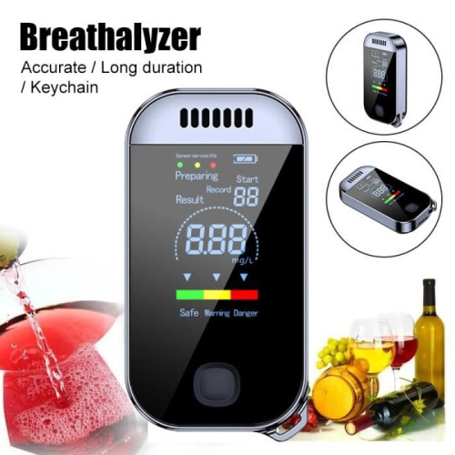 Electronic Breathalyzer - High Sensitivity, Professional Alcohol Tester with Digital LCD Display