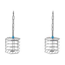 2X Pet Bird  Squirrel Bold Stainless Steel Food Hanging Cage Foraging Toys