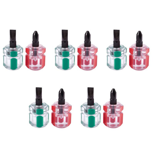 10 Pcs Flat Phillips Screwdriver  Screw Driver Short Small Split Repair Tools Kit Set Green+Red