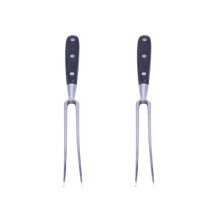2X Outdoor Bbq Fork Stainless Steel Barbecue Meat Fork Barbecue Grill Tools Roasting Fish Fork Black
