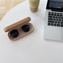 2X Portable Glasses Case Hard Wooden Grain Spectacle Frame Box Reading Glasses Sunglasses Holder Storage Case-Light Wood