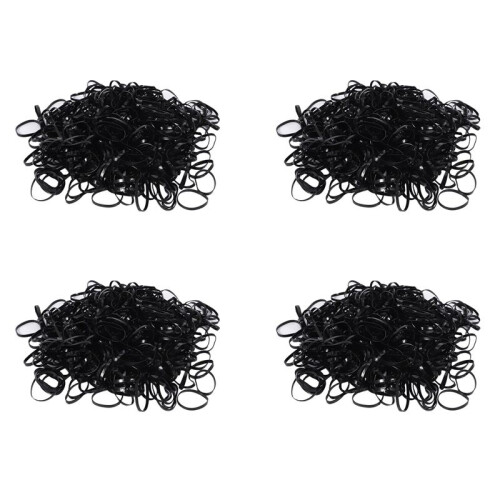 2000St Svart Elastiskt Gummiband för HåR Kvinnlig Flicka Present