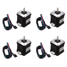 4Pcs Nema 17 Stepper Motor 48mm Nema17 Motor 42Bygh 2A 4-Lead ( 17Hs8401 ) Motor 1M Cable for 3D Printer Cnc  Motor