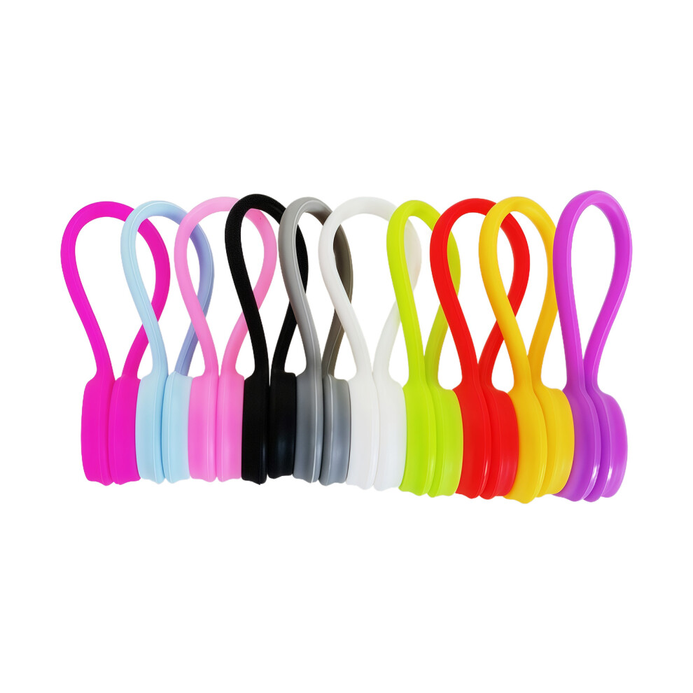 Pack Of 10 Reusable Magnetic Cable Silicone Ties Table 7627001454330
