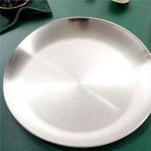 2pcs 30cm Stainless Steel Bone Spitting Dish Silver Shallow Tray Metal Dining Disc Round Plate Dessert Tableware