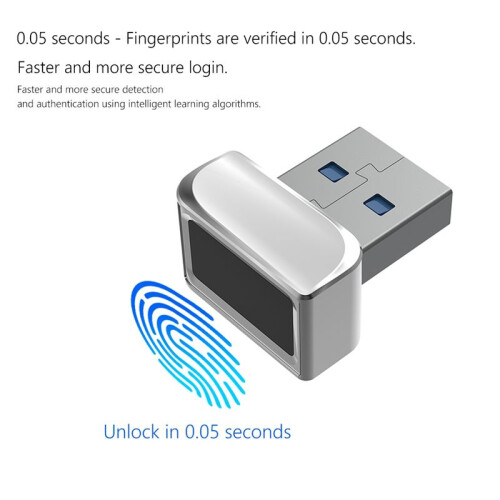USB Fingerprint Reader Module for Windows 7 10 11 Hello Biometric Scanner Padlock for Laptops PC Fingerprint Unlock 1