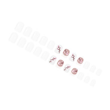 Floral Styles Winter Press On Nail White Floral Design