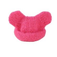 Warm rekbaar garenkapje voor 10 cm pluche pop Zachte-roze rood