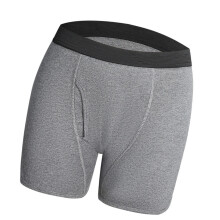 Men's Incontinence Underwear,Cotton Boxer Brief for-Gray L
