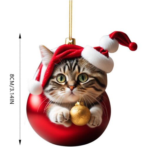Ornement chat vintage imprimé chaton (1 pièce) 1