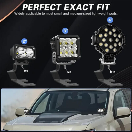 1 Pair LED Hood Hinge Mount Bracket for Work Lights for Chevy Silverado  Sierra 1500 2014-2018 1