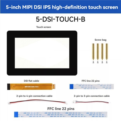 5inch  Capacitive Touch Display, 720x1280 Pixels, IPS Panel, 5-Point Touch for Raspberry Pi ESP32-P4 RK3506 RK3576 2