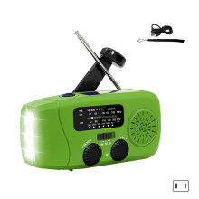 Emergency Solar Radio With Hand Cranked-Green US regulations