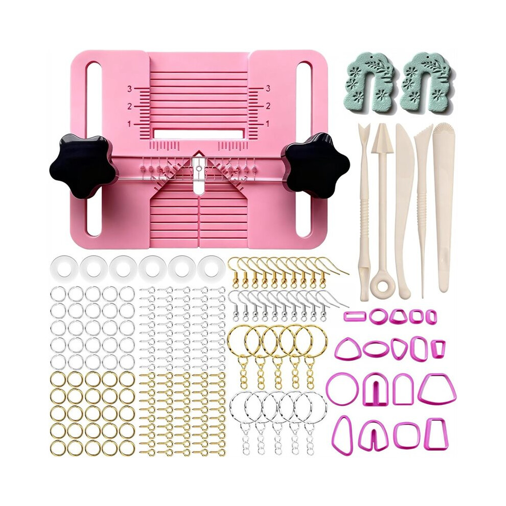Polymer Clay Earring Hole Drill Guide Kit With Drill Tool, Molds & Studs For Precise Hole Alignment And Easy Diy Jewelry 6033075684510