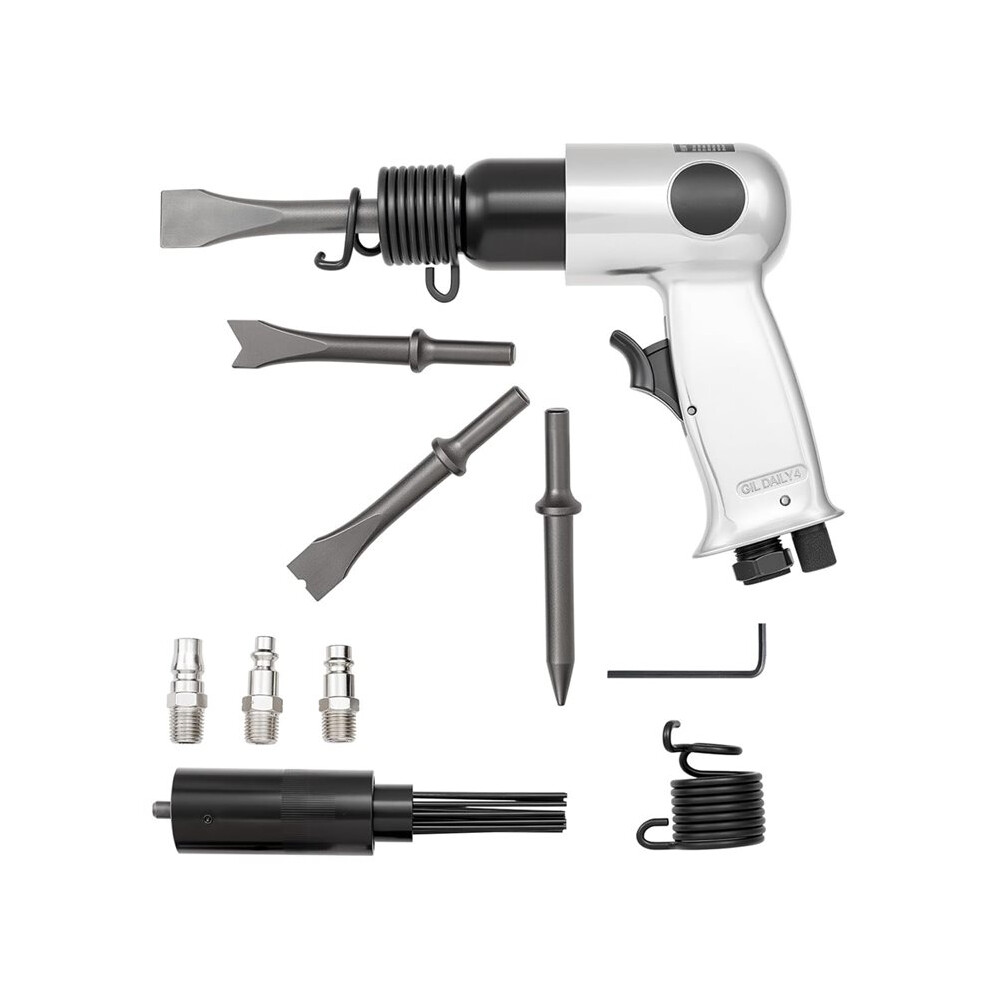 Air Hammer, 4500Bpm Pneumatic Hammer With Rust Removal Air Scaler & 4Pcs Chisels Round Shank,For Cutting Scraping 4711151152291