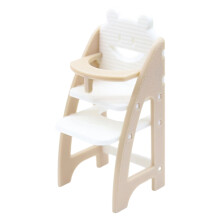 1/12 Schaal Plastic Poppenhuizen Kinderstoel-Witte houtkleur