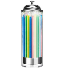 10.6" Clear Plastic Straw Holder,Drinking Straw Organizer,Transparent Organizer Container for Countertop Use(No Straws)