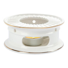 Teapot Warmer, Ceramic Tea Warmer with Tealight Holder, Teapot Heater for Heating Coffee, Milk, Tea Light Heater