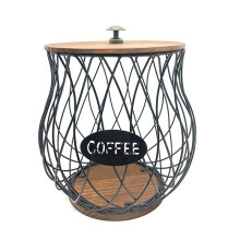 Coffee Pod Holder, Rustic K Cup Holder Organizer for Counter, Coffee Pods Storage for Coffee Bar Accessories Decor Black