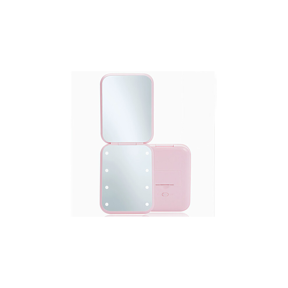 J&Y Led Lighted Makeup Mirror - 3X Magnification Compact Folding Travel Mirror With 8 Led Lightsï¼Blackï¼