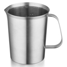 Copo de MediçãO de AçO InoxidáVel com AlçA e LáBio de Vazamento, Jarro de Metal com MarcaçãO em Oz e ML, 16OZ/500ML, Jarro