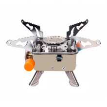 Portable Camping Stove Outdoor Gas Fuel One-Piece Foldable Card-Style Stove Small Square Fireplace