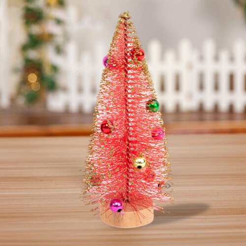 Red Plastic Christmas Trees Tabletop Decor 10pc 1