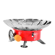 Windproof Camping Gas Stove with Piezo Ignition and Adjustable Valve, Portable Camping Gas Stove