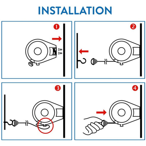 Retractable Washing  15m Strong, Automatic Retraction Indoor & Outdoor Use