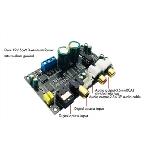 Coaxial Optical Fiber Audio Decoder Board 24Bit 192KHz Sound Card Digital to Analog Converter Module Decoder Board 1