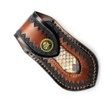Pocket Sheath Handmade Pouches Leather Cutter-colorful scales L