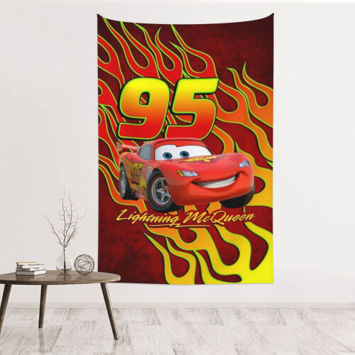 Ταπισερί τοίχου Lightning McQueen από πολυεστέρα Διακόσμηση υπνοδωματίου