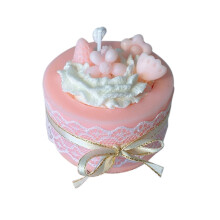 Runde Aromakerze aus Sojawachs, 7 x 7 x 5,5 cm