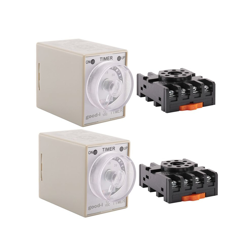 2X 12V 0-30 Seconds 30S Electric Delay Timer Timing Relay Dpdt 8P W Base 6031357702754