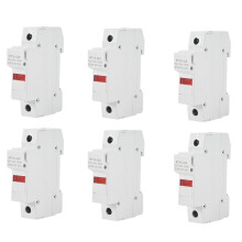6X RT18-32X AC 380V 32A 1 Pole 10X38mm DIN Rail Mount Fuse Holder Base